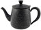 Café Olé Premium Tea Pot, 18/10 Stainless Steel, Black Granite Finish, 35oz, Stay Cool Hollow Handles, Perfect Pour Spout, PT-035BG
