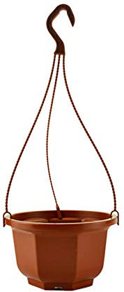 HshDUti Pot de fleurs à suspendre en plastique pour plantes d'intérieur et d'extérieur - Marron - L