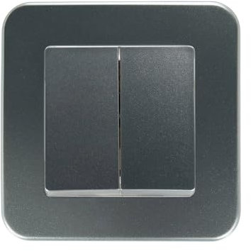 LEDKIA LIGHTING Doppel-Wechselschalter Klassik Silbern