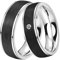 DOOSTI Damen Herren Ring Set Edelstahl Silber mit Einlage Carbon Schwarz als Partnerring Ehering Freundschaftsring Herrenring Damenring inkl. Gravur mit Namen (Ring mit Zirkonia, 60)