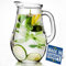CRYSTALIA Wasserkrug aus Glas mit Deckel, 1,8 Liter 100% BLEIFREI Glaskrug mit Deckel, Glaskanne mit Henkel, Glaskaraffe mit Griff, Karaffe Glas mit Deckel, Wasserkanne für Eistee, Saft, Wasserkaraffe
