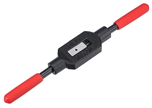 sourcing map Adjustable Tap Wrench Handle for 1/16-3/8 (UNC/UNF) / Metric M1-M10 Taps, Thread Tap Holder Reamer Hand Tapping Tool for Machinist Repair with Plastic Dipped Handle