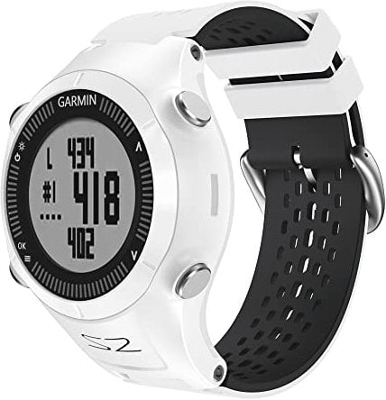 Feysentoe Replacement Watchband Compatible with Garmin Approach S2 Watch Strap.(White black)
