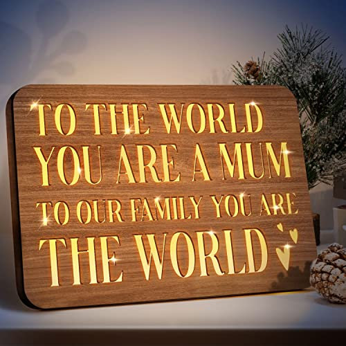 Gifts for Mum - Mum Birthday Gifts from Daughter Son, Engraved Night Light with Touching Words, Mothers Day Thanksgiving Birthday Gifts for Mum, New Mum, Mother in Law