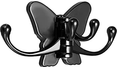 LCROOM Retro-Haken Europäischer Stil Schlafzimmer Eingang Hardware aus Zinklegierung Anti-Rost Dauerhaft Winkel einstellbar Handtuch Kleiderhaken (Farbe : Schwarz)
