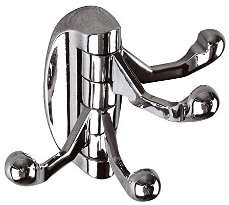 Etelux Wall Mounted Heavy Duty Swivel Hook With Four Foldable Swing Arms - Towel/Clothes Hanger, Solid Metal Coat and Hat Hook, Polished Chrome