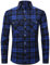 PADOLA Hemd Herren Kariertes Hemd Langarm Flanellhemd Button Down Holzfällerhemd Karohemd Oktoberfest Plaid Shirt Winterhemd Trachtenhemd Arbeitshemd Freizeithemden für Herren (Dunkelblau, XXL)