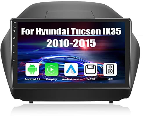 2+32G Android 11 Autoradio für Hyundai Tucson IX35 2010-2015 mit Wireless Apple Carplay Android Auto, 10 '' Touchscreen Bildschirm mit Navi Bluetooth GPS FM RDS WiFi SWC USB EQ HiFi + Rückfahrkamera