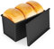 Flexzion Pullman Loaf Pan with Lid Bread Loaf Pan for Homemade Bread 1lb Dough Capacity Black Corrugated Square Bread Mold, Cake, Sandwich Sourdough, Toast Form Pullman Bread Pan with Lid for Baking