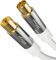 KabelDirekt – Câble Antenne TV 4K, Coaxial – 1m – Câble TV numérique et analogique, connecteurs métalliques – Disponible en 0,5-20m (Fiche à prise, pour DVB-C/DVB-T/DVB-S, blanc)
