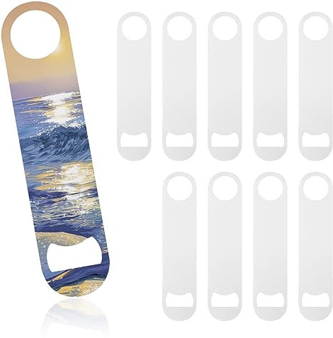 Ohiyoo 10 Pack 7 Inch Sublimation Blank Bottle Opener Custom Bottle Opener Blank Stainless Steel Flat Bottle Opener Bulk Metal Blank Beer Bottle Opener Sublimation Custom Personalized