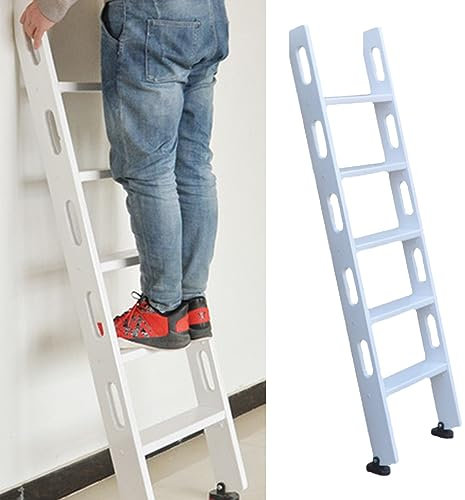 Etagenbett Leiter Hölzerne Etagenleitern mit Handlauf, Strapazierfähige Weiße Bettleiter für Schlafzimmer Loft Kletterleiter, Platzsparende Schlafzimmer 3/4/5 Stufen Leiter ( Size : 5 Step 150 cm (59