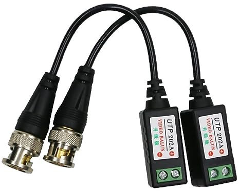 NATEFEMIN 1 Pair Video Balun Connectors Cat5 HD Mini CCTV BNC Passive Video Balun Transceiver for Full HD Surveillance Camera System Accessories