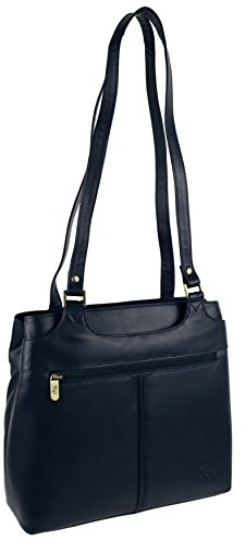 Gigi Othello Collection Damen Schultertasche, weiches Leder, Marineblau, navy, Einheitsgröße