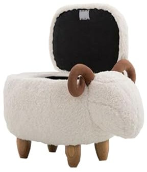 Schafe Lagerung Fußhocker Home Wohnzimmer Sofa Schuh Ändern Hocker Kreative Nette Massivholz Fußstütze Sitz(A)