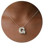 Halora Bubble Letter Necklace Gold, Kette Halskette Mit Buchstaben Anhänger Gold Initial Necklace G Schmuck für Damen