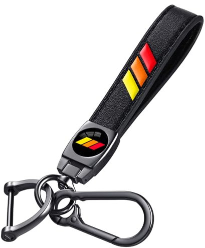 Annloysky Porte-clés de voiture en cuir noir en métal compatible avec Toyota TRD Camry RAV4 Corolla Accessoires, porte-clés cadeau de famille pour homme et femme