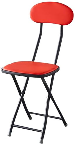 Sgabello Pieghevole Alto, Sedie Pieghevoli Imbottite, Sgabelli da Bar Pieghevoli con Schienale, Sgabelli da Bar Alti per Cucina Interna Negozio (Color : Red 1pcs, Size : 45cm/18in)