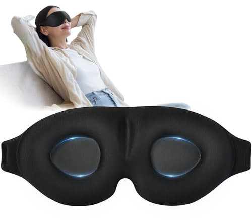 Sleep Mask for Men Women, 3D Soft Eye Mask Side Sleepers Light Blocking Sleeping Glasses with Adjustable for Nap Travel