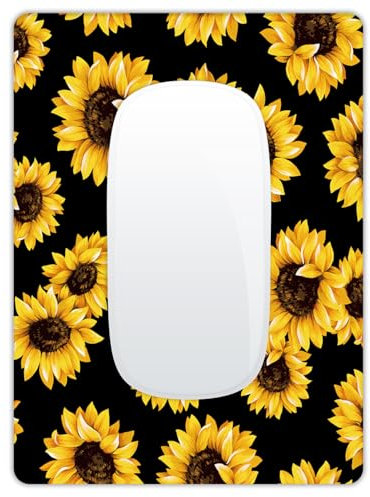 Small Mouse Pad, Mini Mouse Pad 6 X 8 Inch with Non-Slip Rubber Base for Keyboard Tray Laptops Wireless Mouse Home Office Travel, Washable & Portable (Sunflowers)