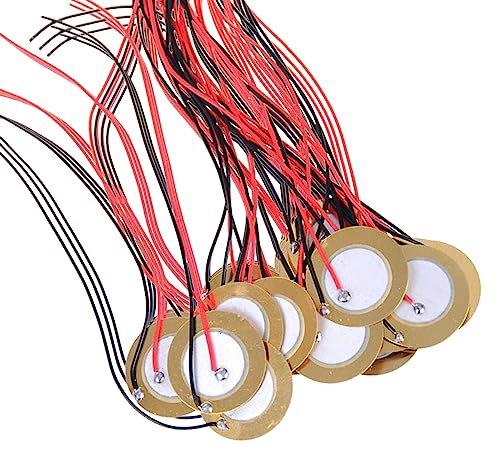 15 Stück Piezoscheibe Gitarre Piezo mit Draht Tonabnehmer Wandler Mikrofon Trigger Buzzer Gitarre Drum Trigger