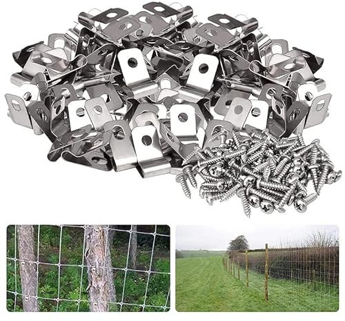 100PCS Stainless Steel Iron Wire Mesh Clips for Gabion Baskets, with Screws