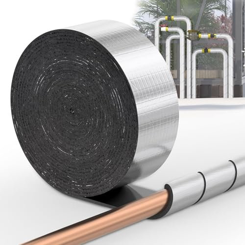 LRHELPBNR Rohrisolierung Hohe Dichte Rohrumwandlungsisolierung Schaumband Mit Selbstkleber Lärmreduzierung, Rohr Pole Wrap Für Winter(5cm x 10m,5mm)