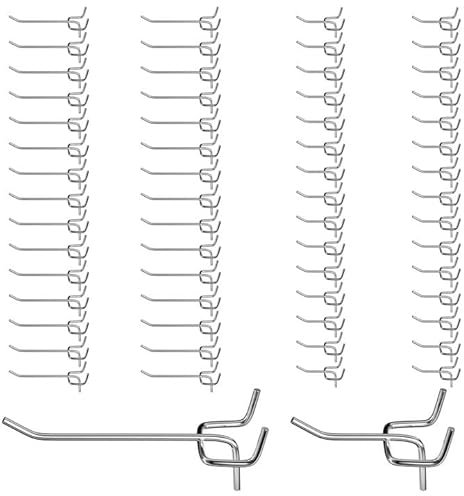 MeoZynxadril 30pcs10cm+30pcs 5cm Ganchos para Tableros, Ganchos Para Tablero Perforado, Ganchos de Pared Perforados, Ganchos Panel Perforado Herramientas, Para Exposición Comercios, Colgar Mercancías
