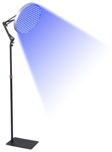 Btstil Solarium für Zuhause, 50W Bräunungslampe Solarium mit 250 Stück LEDs 460NM für Gesicht und Körper, Gesichtsbräuner Solarium mit Einstellbarer & Faltbares Ständer (Silber, #0812)