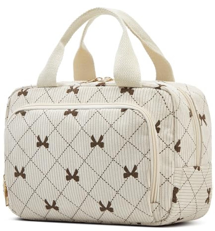 Funtlend Damen Kosmetiktasche Cord Kulturtasche Damen Kosmetikbeutel Cord kulturbeutel Kosmetik Tasche Reise Kulturbeutel Waschtasche für Travel Mädchen Damen