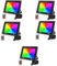 JBdusn 100W Faretto LED RGB Esterno Proiettore, 5pcs Proiettori LED Cambio Colore RGB con Telecomando, 16 Colori, Faro con Spina, Dimmerabile Proiettore per Interno Esterno Giardino Cortile Partito