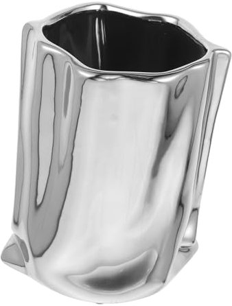 Gatuida Jarrón De Ceramica Jarrón Retro Kéfir Quemador Único Decoración De Pasteles Diluvio Contenedor De Accesorios Estético Portalápices para Cordón Peonías Eneldo Silver Cerámica