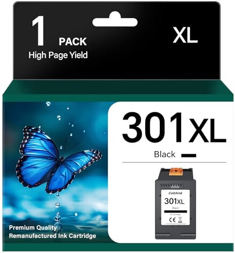 301 XL Druckerpatronen Ersatz für HP 301 Druckerpatronen Schwarz, Druckerpatrone für HP 301 Schwarz Kompatibel für Envy 4500 5530 5534 DeskJet 2544 2549 OfficeJet 2620 4630 4632, 1 Stück