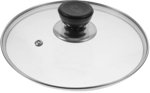 IMIKEYA 18 Cm Glas Topfdeckel Mit Dampfloch Und Edelstahlrand – Universaler Ersatzdeckel Für Töpfe Und Pfannen Transparenter Kochtopfdeckel Für Küche Und Gastronomie