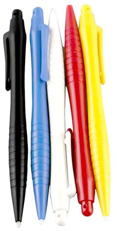 Paquete de 5 lápices capacitivos resistentes para pantalla táctil para juegos 3DS 2DS DS DSi XL LL NDS Lite Console Wii U Gamepad Tablet, bolígrafo externo de plástico multicolor + clip accesorios de