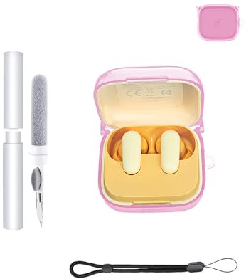 Clear Case for Anker Soundcore P30i Earbuds,Waterproof,Shockproof,Anti-scratch,Washable, Comes with Cleaning Pen Hanging Clip,PINK