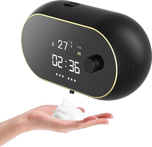 Seifenspender Automatisch Wandbefestigung Schaumseifenspender Elektrischer Soap Dispenser No Touch Wandmontage Sensor Seifenschaumspender Kunststoff Küche Bathroom Schaumspender Schwarz
