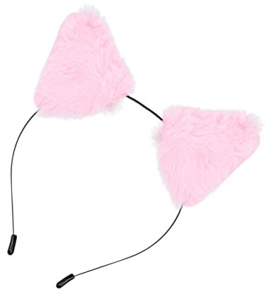 LOLIPPYY Tierohr-haarreif Metallkopfschmuck Ohrhaarband Haarreif Ohrhaarbänder Stirnband Rosa Flauschiges Stirnband Elastisch Passend Für Frauen Kostümparty Karneval Maskenball Geschenkidee