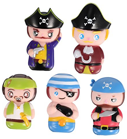 ZUNOXAZ 5 Stück Teiliges Cartoon Pirat Fingerpuppen aus Flexiblem Niedliche Handpuppen für Geschichtenerzählen Rollenspiele und Kreative Spiele für Eltern