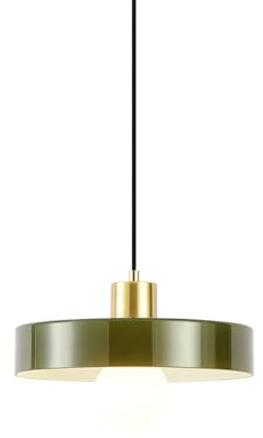 Qazqa Retro Pendelleuchte, Pendellampe - Jina - Grün, Rund, 30cm, Ideal als Wohnzimmerlampe
