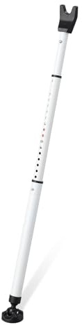 Harrms Sicherheitsstange Einbruchschutz Tür, Verstellbare Sicherungsstange Fenster 72-132cm mit 360° Drehgelenk & Anti-Rutsch-Basis für Haustür, Balkontür, Fenster & Patio, Weiß, 1 Stück