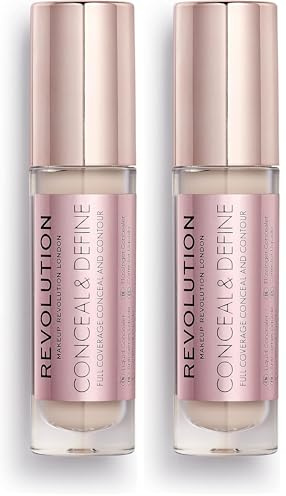 MakeUp Revolution Concealer C0.5 verbergen und definieren (Packung mit 2)
