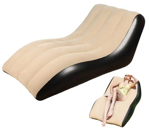 FARYODI Aufblasbares Sofa mit Fußhocker, Aufblasbarer Sessel, Wasserdichtes Luftsofa Aufblasbares, Beflockter Couch Oberfläche für Wohnzimmer, Aufblasbar Outdoor Camping