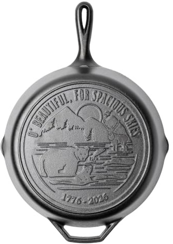 Lodge 12 Inch Cast Iron Skillet – Pre-Seasoned Frying Pan with Teardrop Handle – Oven, Stovetop, Grill & Campfire Use – Made in USA – Non-Toxic, Even-Heating Cookware – 250th Anniversary Logo