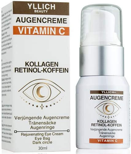Augencreme mit Retinol, Kollagen & Kaffee: Strahlender Blick, Dunkle Kreise Straffender Hydratant straffend & vor dem Altern schützt | ALLE HAUTTYPEN - 30ml