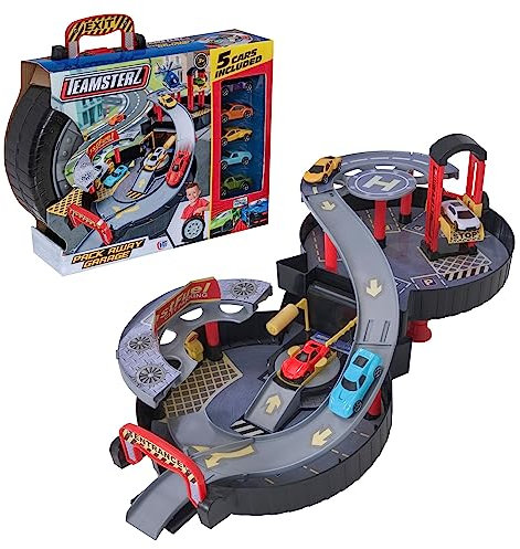 Teamsterz 1416484 Pack Away Garage with 5 Cars, 3-10 Years