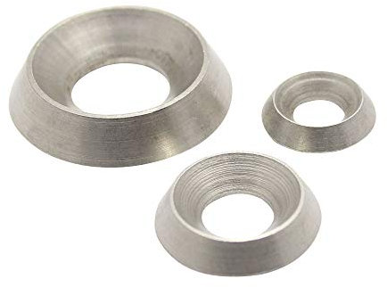 Schrauben-Rosetten gedreht für M4 Edelstahl A1 (20 Stück) - Scheiben für Senkschrauben, Zierscheiben Rosette