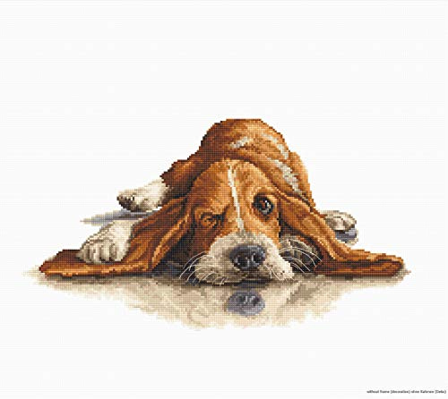 Luca-S B2341 Basset Kreuzstichset, Baumwolle, mehrfarbig, 28,5x15,5cm