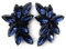 Pendientes largos grandes mujer bisutería alta gama cristales de colores espectaculares fiesta boda, azul marino