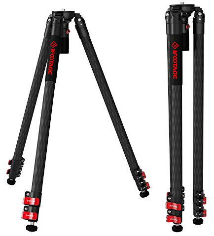 IFOOTAGE Dreibeinstativ, 155,9 cm, Kohlefaser, Videokamera-Stativ mit Schnellschnapper, max. Belastung 9 kg, kompatibel mit Canon, Nikon, Sony DSLR-Camcordern